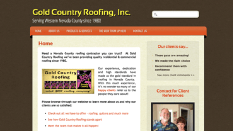 Outdated roofing website