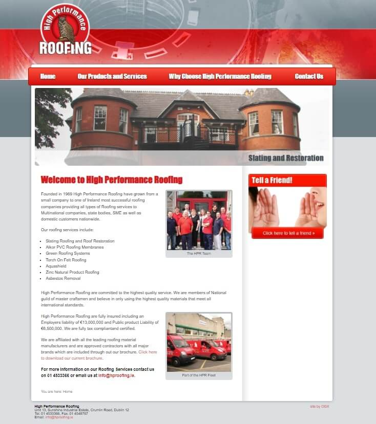Before website redesign