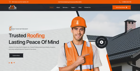 Modern roofing website